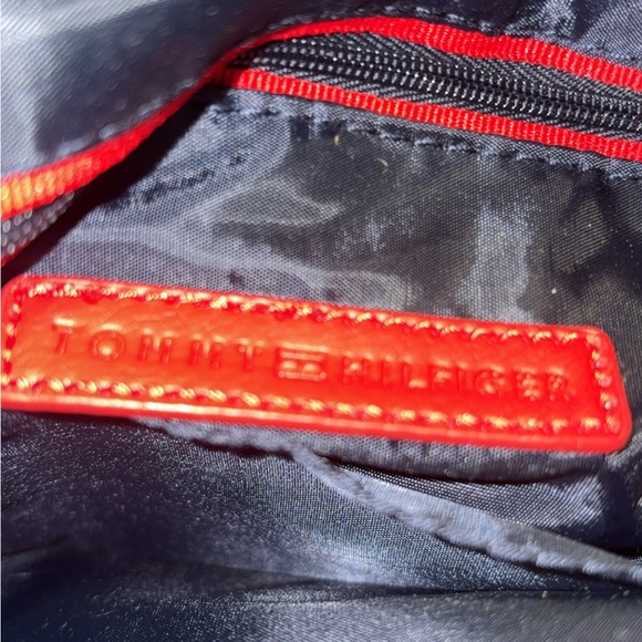 Tommy Hilfiger Tan and Brown Satchel with Red and Blue Stripes - Picture 6 of 6